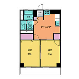戸塚サンパレス 2DKの間取図画像