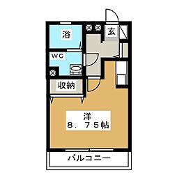 クレスト ワンルームの間取図画像
