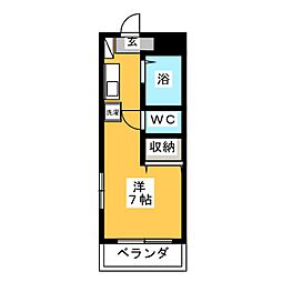 ファーストシティムツアイ ワンルームの間取図画像