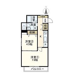 エストコート 2Kの間取図画像