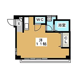 あかさかマンション ワンルームの間取図画像