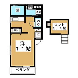 テラス31 ワンルームの間取図画像