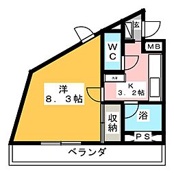 SGビル 1Kの間取図画像