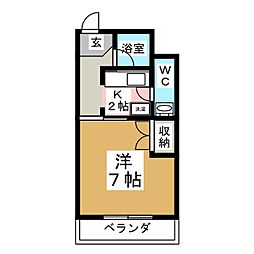 エクセレントハイツ 1Kの間取図画像