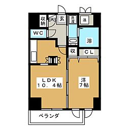 USビル 1LDKの間取図画像