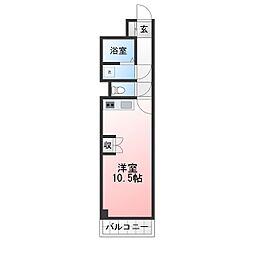 フォレストコート原町 ワンルームの間取図画像