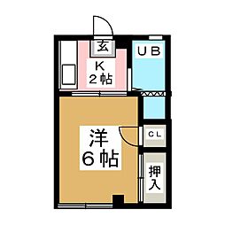 江刺コーポ 1Kの間取図画像