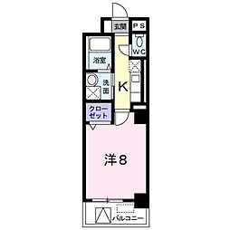 フェリーチェプレッソ北目町 1Kの間取図画像