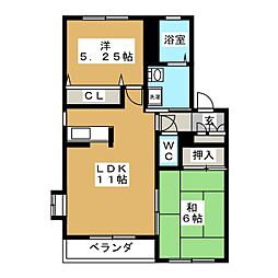 アバンティ50 2LDKの間取図画像