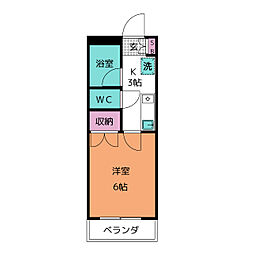 SKビル 1Kの間取図画像