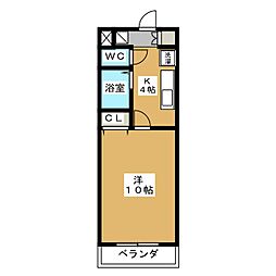 上杉五番館 1Kの間取図画像
