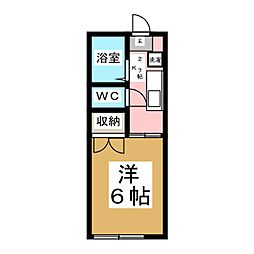 コーポコスモス 1Kの間取図画像