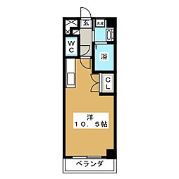 コーポこがね ワンルームの間取図画像