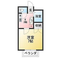 フォレスト・ヴィラ1 1Kの間取図画像