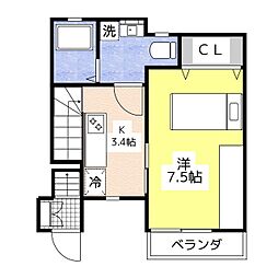 アクシア西鹿島II 1Kの間取図画像