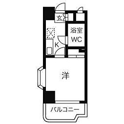ダイアパレスプレステージ上杉 1Kの間取図画像