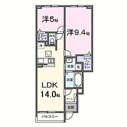 レジデンス・アスナロ 2LDKの間取図画像