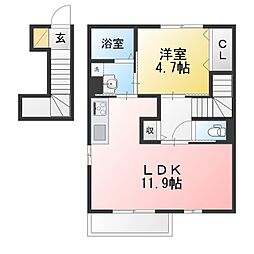 DエラングラースH仙台宮町 1LDKの間取図画像