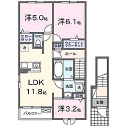 アドラブールE 3LDKの間取図画像