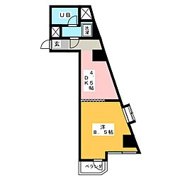 センチュリー松ケ峯 1DKの間取図画像