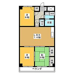 ドリームタウンTAKA2 3DKの間取図画像