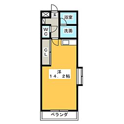 ライトメロウ ワンルームの間取図画像
