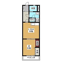 さわやグリーンハイツ 1LDKの間取図画像