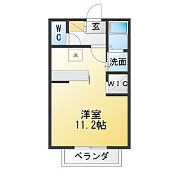 シャルマンB ワンルームの間取図画像