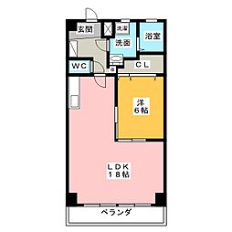 メゾン千秀 1LDKの間取図画像