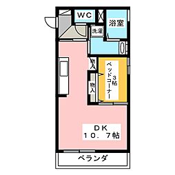 CRECER平松本町 1LDKの間取図画像