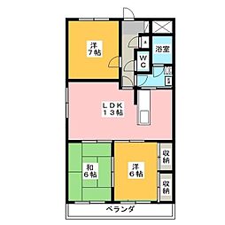 メゾンドベル1 3LDKの間取図画像