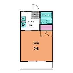 ベルビーハイツ 1Kの間取図画像