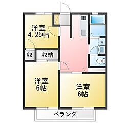 コーポサンフラワーB 3DKの間取図画像
