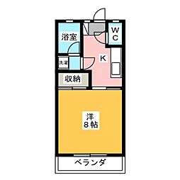 マルハコーポC 1Kの間取図画像