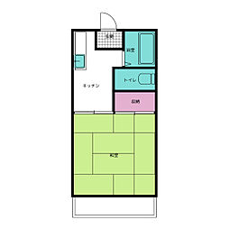 ストリームハイツB 1Kの間取図画像