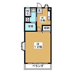 コーポ南木7 1Kの間取図画像