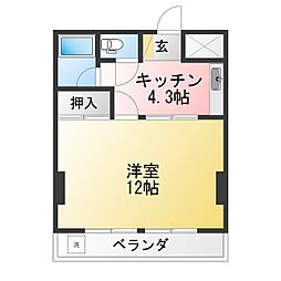 会津コーポ 2DKの間取図画像