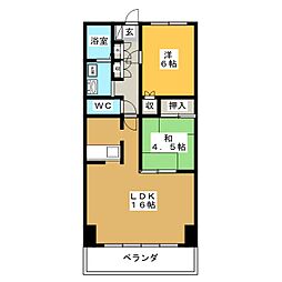 ボヌール鈴木 2LDKの間取図画像