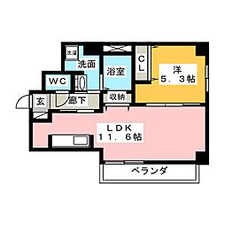 SEA22 1LDKの間取図画像