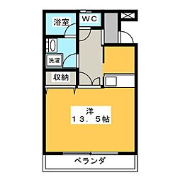 パールハイツF.M.A 1Kの間取図画像