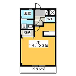 マンションN ワンルームの間取図画像