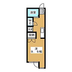 メゾンIWAZO ワンルームの間取図画像