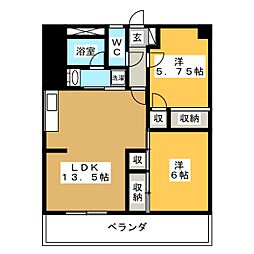 サカモトハイツ 2LDKの間取図画像