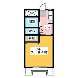 ベルビーハイツ 1Kの間取図画像