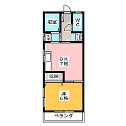 メゾンイソヤマ 1DKの間取図画像