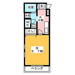 ユアホーム 1階1Kの間取り