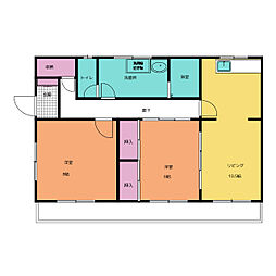 ハイツ宝船 2階3Kの間取り