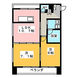 ピアビル 2LDKの間取図画像