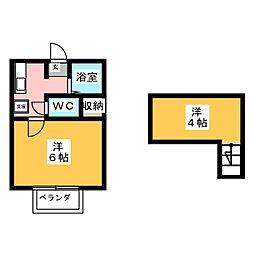 ジュネス上新田 1Kの間取図画像