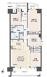 ポレスターブロードシティ文京町 4LDKの間取図画像